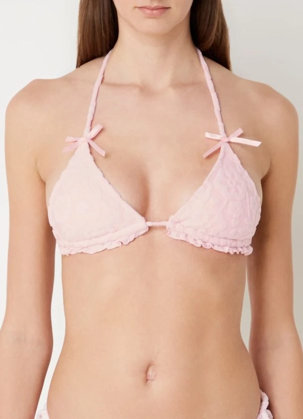 Blackbough Swim Grace triangel bikinitop met uitneembare vulling en print • Roze • deBijenkorf.be