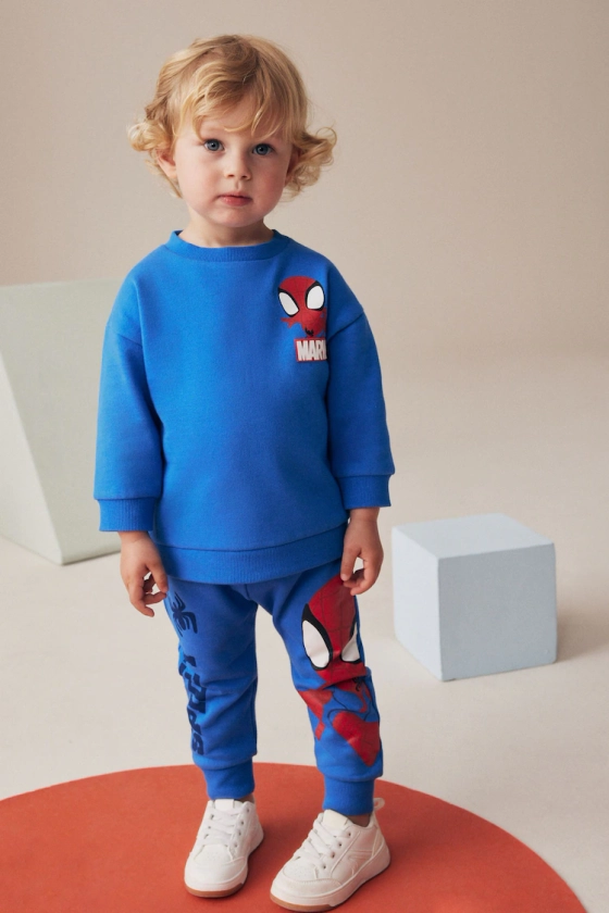 Buy Cobalt Blue Spiderman Sweatshirt and Joggers Set (9mths-8yrs) from the Next UK online shop