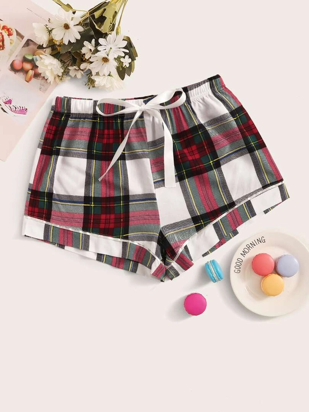 Search Tartan Pajama Sleep Shorts | SHEIN UK