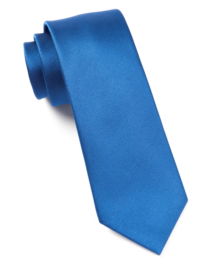 Grosgrain Solid Classic Blue Tie | Silk Ties | Tie Bar