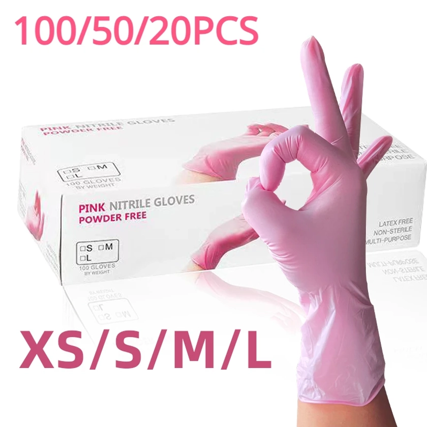 Gants Imperméables Antistatiques Durables, Rose Clair, pour Poulet, Outils de Cuisine, 20/50/100 Pièces