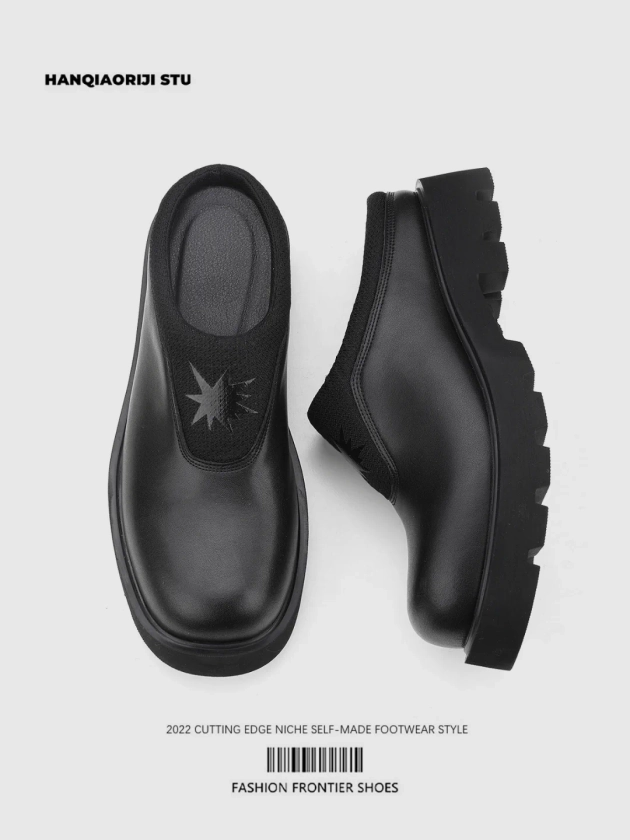 Minority Design Black Derby Slippers NA622