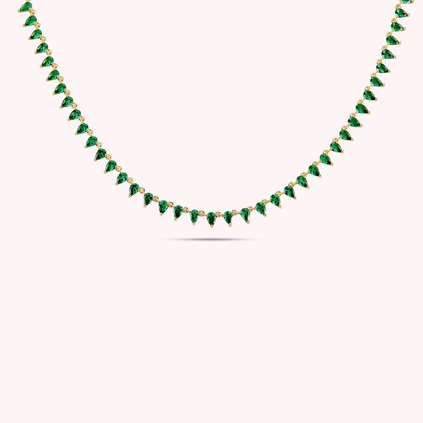 Collier ras du cou OLIMPIA - Vert / Doré