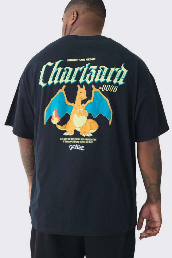 Plus Pokemon Charizard License Back Print T-shirt