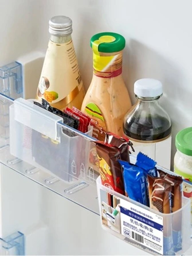 Caja de almacenamiento de especias para puerta lateral de refrigerador, contenedor organizador de artículos pequeños de cocina, 1 pieza/2 piezas