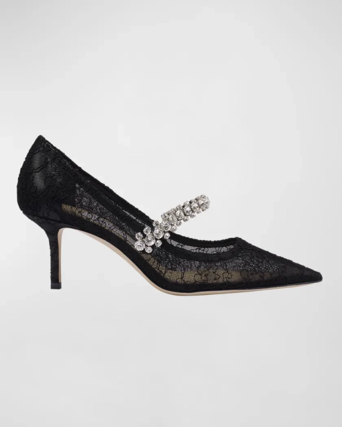 Bing Lace Crystal-Strap Pumps