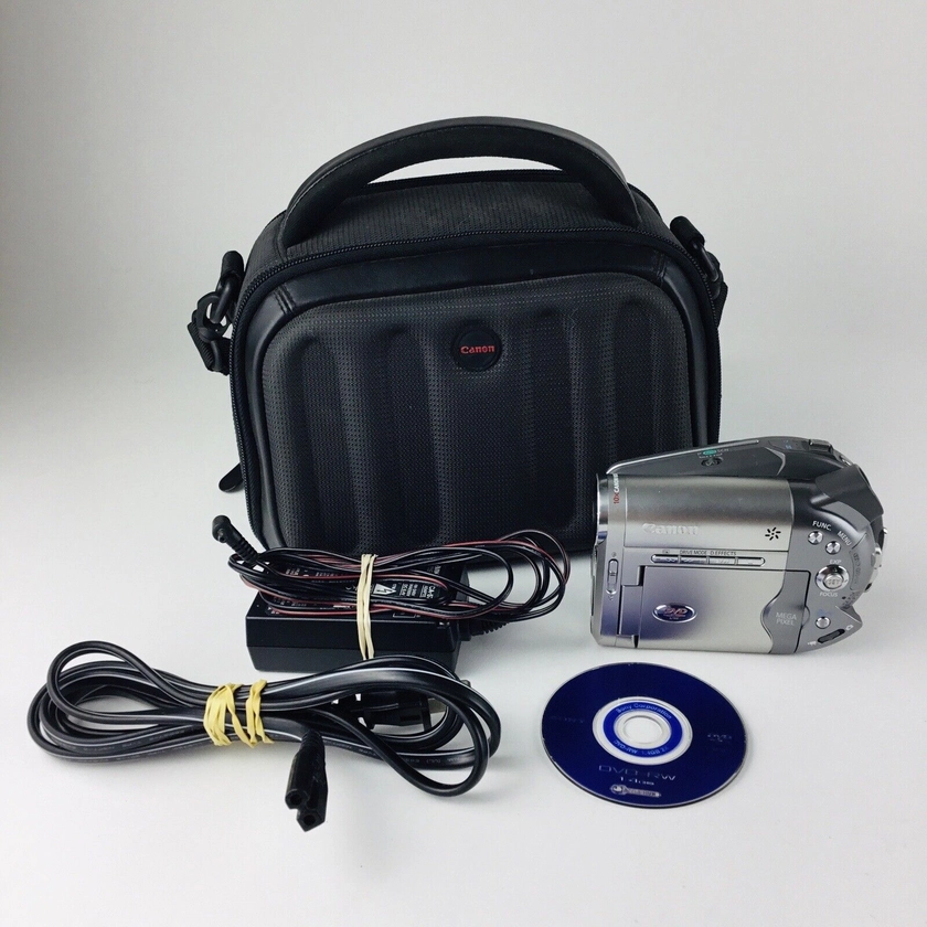 Canon DC10 DVD Camcorder - Silver With Charger Carrying Case