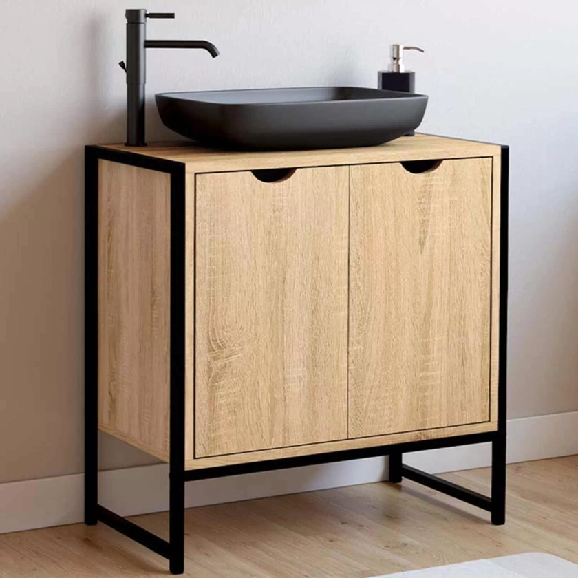 Meuble sous-lavabo salle de bain DETROIT design industriel IDMarket