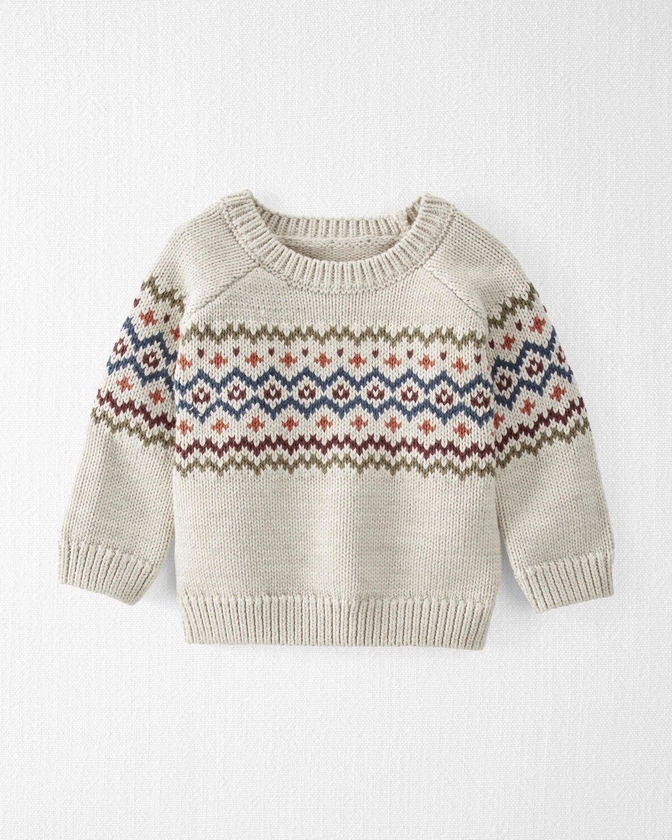 Baby Organic Cotton Fair Isle Sweater - Little Planet | Carter's