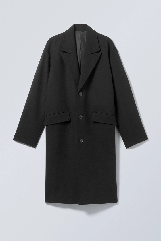 Single Breasted Wool-blend Coat