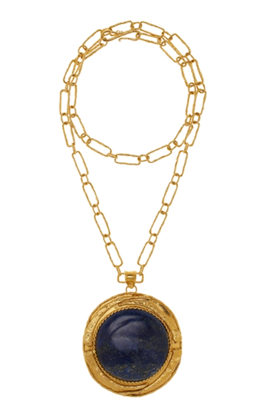 Sterling Silver Gold Plated 18k Vermeil One-of-a-Kind Lapis Collar Necklace