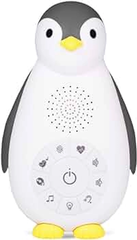 ZAZU Zoe The Penguin - On-The-Go Portable Baby Soother | 5 Calming Sounds | Toddler Sleep Aid Night Light | Wireless Speaker | White Noise Sound Machine | 7 Pre-Programmed Melodies | Auto Off