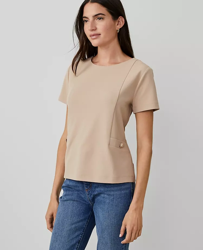 Button Trim Tee