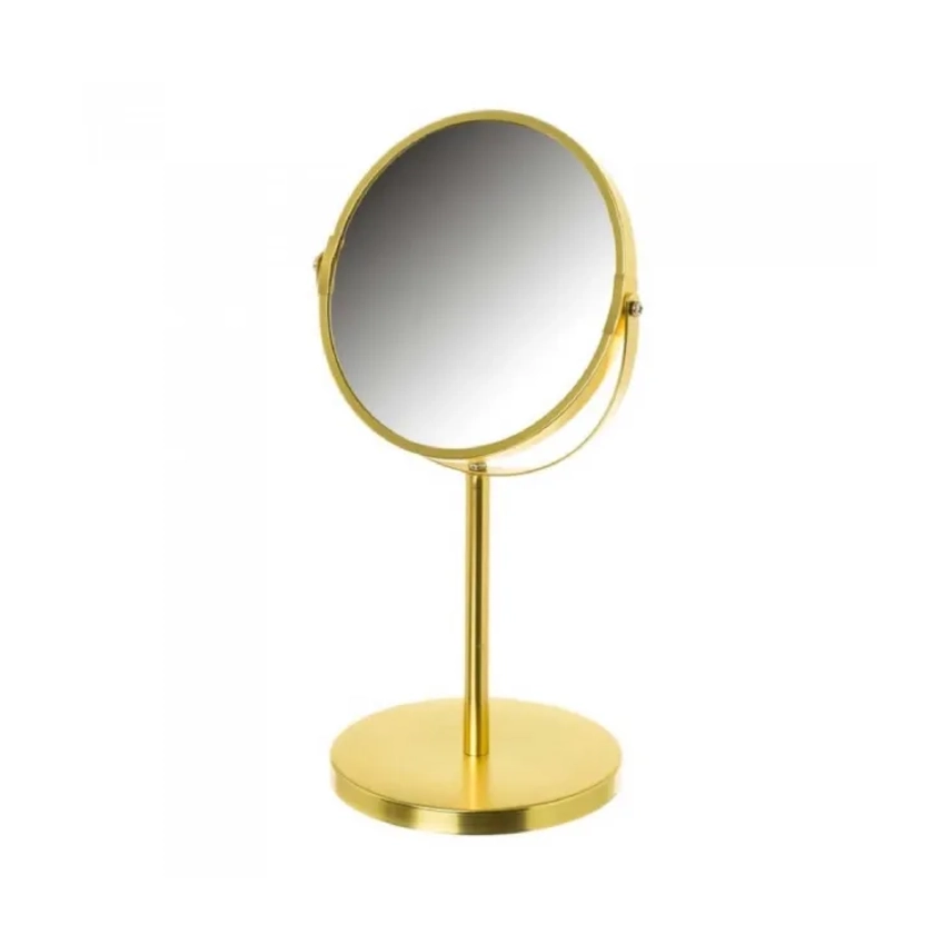 Miroir grossissant x2 en métal doré D18,5 DOUBLE FACE | Maisons du Monde