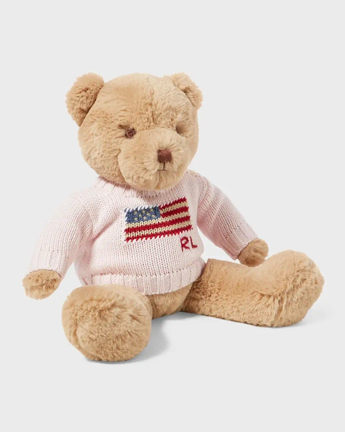 Ralph Lauren Childrenswear Kid's Small Flag Sweater Plush Polo Teddy Bear