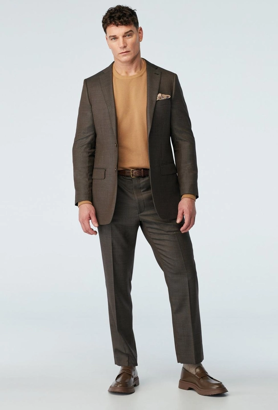 Custom Suits Made For You - Highbridge Nailhead Brown Suit | INDOCHINO