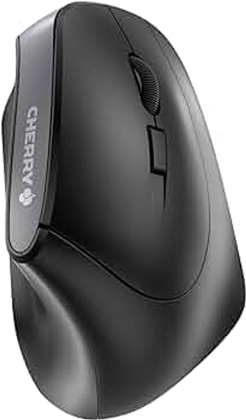 CHERRY MW4500 Wireless Vertical Ergonomic Optical Mouse, up to 1200 DPI, 6 Buttons and Scroll Wheel For Laptop, PC, Desktop or Mac. Right Handed.