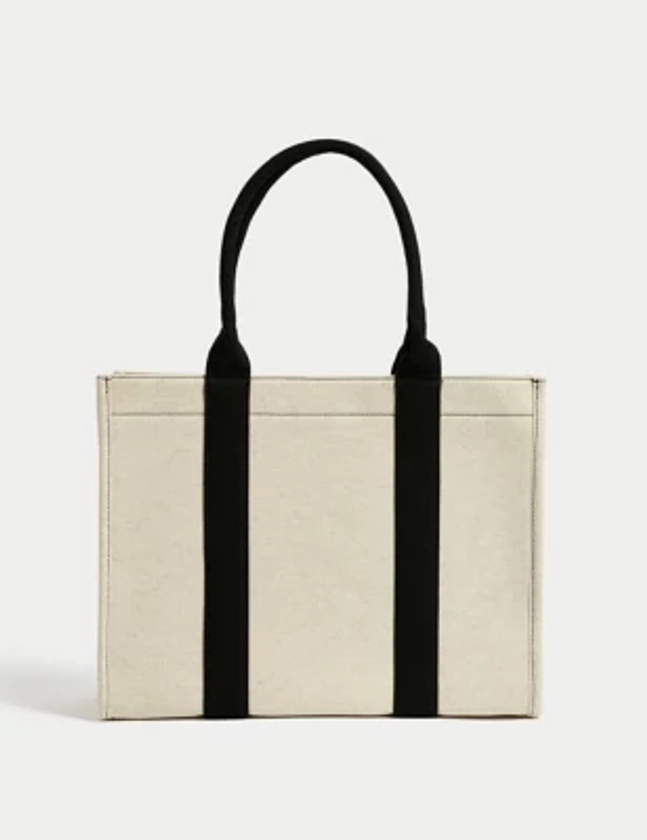 Canvas Structured Tote Bag | M&S Collection | M&S