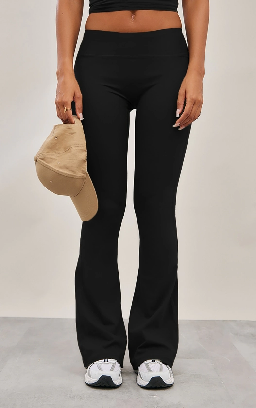 Black Sculpt High Waist Flare Yoga Pants