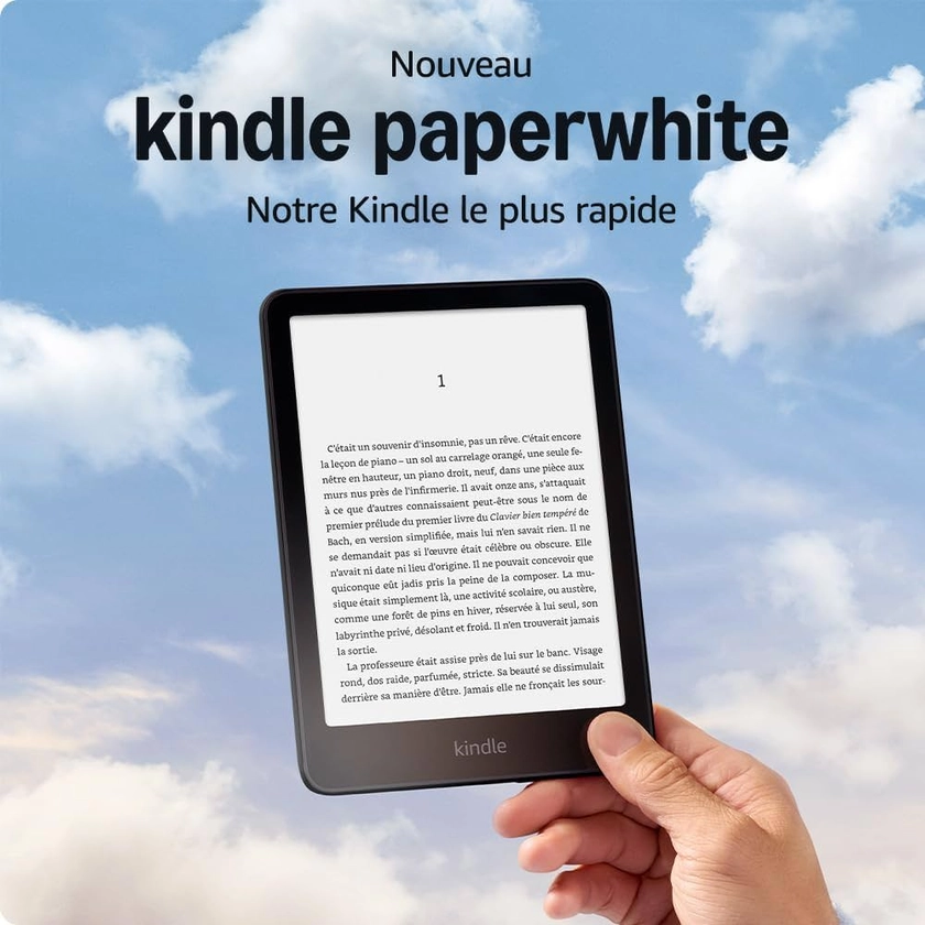 Nouvel Amazon Kindle Paperwhite (16 Go) | Notre modèle le plus rapide avec un nouvel écran antireflets de 7" et une autonomie de plusieurs semaines | Sans publicités | Noir