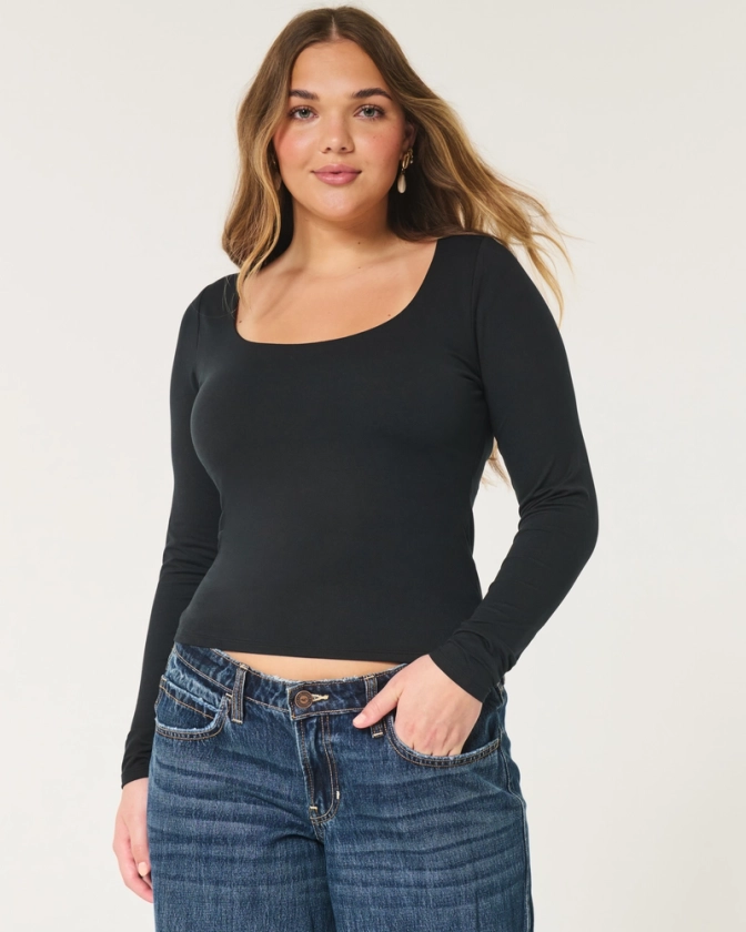 Women's Soft Stretch Seamless Fabric Scoop Top | Women's Tops | HollisterCo.com