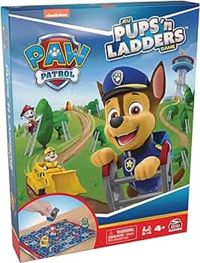 Spin Master Games, PAW Patrol Pups ‘N Ladders Game, PAW Patrol Toys Toddler Toys Kids Toys, Family Games, Kids Games, for Ages 4+