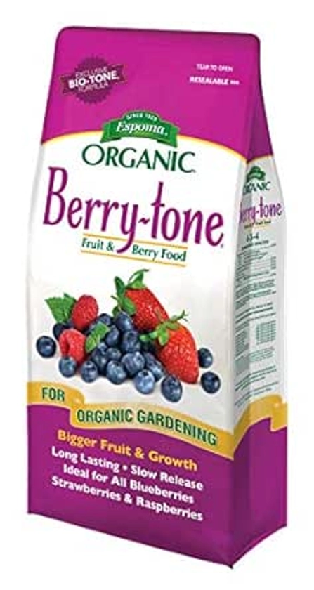 Amazon.com : Espoma Organic Berry-Tone 4-3-4 Natural & Organic Fertilizer and Plant Food for All Berries. 4 lb. Bag. Use for Planting & Feeding to Promote Bountiful Harvest - Pack of 2 : Patio, Lawn & Garden