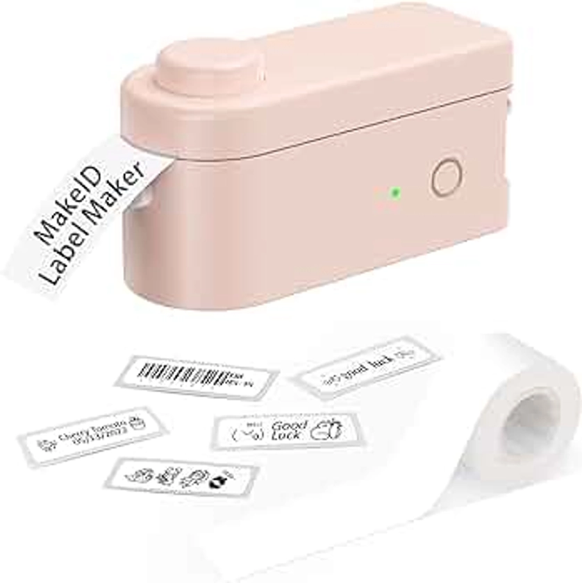 Makeid Label Maker Machine with Tape - Compatible with 9/12/16mm Waterproof Tape, Portable & Rechargeable Label Makers with Built-in Cutter Wireless Label Printer Compatible with Android & iOS Devices