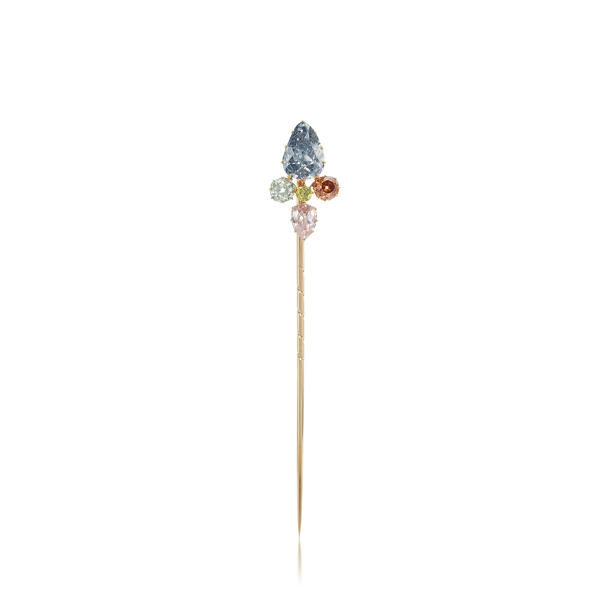 Important and Exquisite Fancy Gray-Blue diamond and coloured diamond tie pin, early 20th century | Royal & Noble Jewels | 2024 | Sotheby's