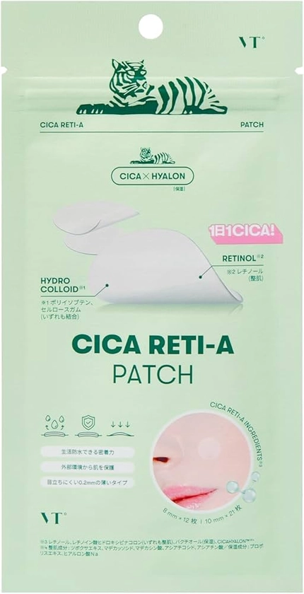 Amazon.co.jp: VTCOSMETICS VT Spot Patch, 3 Types, Sensitive Skin, Rough Skin Care, Pore Care, Sheet Serum (CICA Reticha Patch) : Beauty