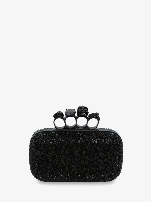 Knuckle Clutch With Chain in BLACK | Alexander McQueen US