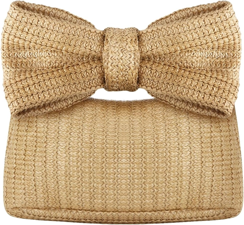 Ynport Bow Straw Clutch Purses for Women Summer Woven Rattan Handbags Wicker Beach Tote Bag 2024: Handbags: Amazon.com