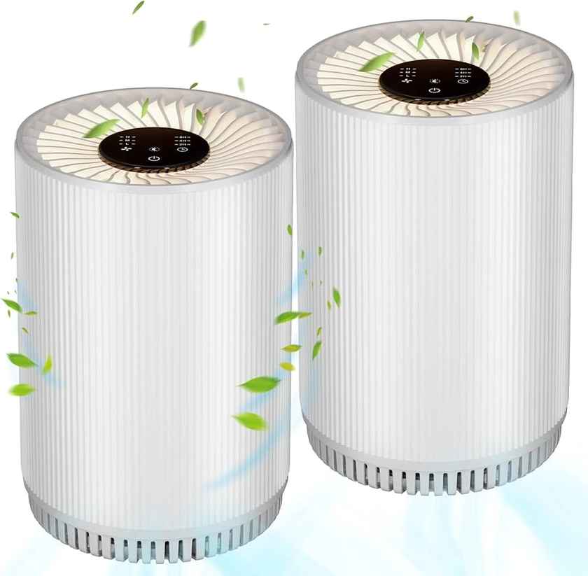 Amazon.com: 2 Pack Druiap Air Purifiers for Home Bedroom up to 690ft², H13 True HEPA Filter Air Cleaner Purify 99.97% Micron Particles/Bad Air/Smoke/Pet Dander/for Office, Dorm, Apartment, Kitchen (KJ80 Black) : Home & Kitchen