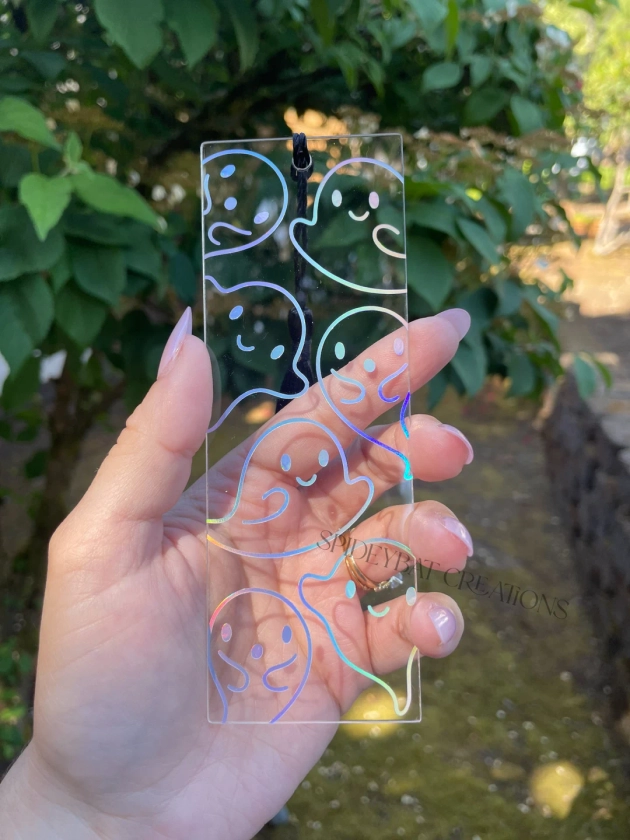 Kawaii Ghost Bookmarks- cute bookmarks- spooky- acrylic bookmark