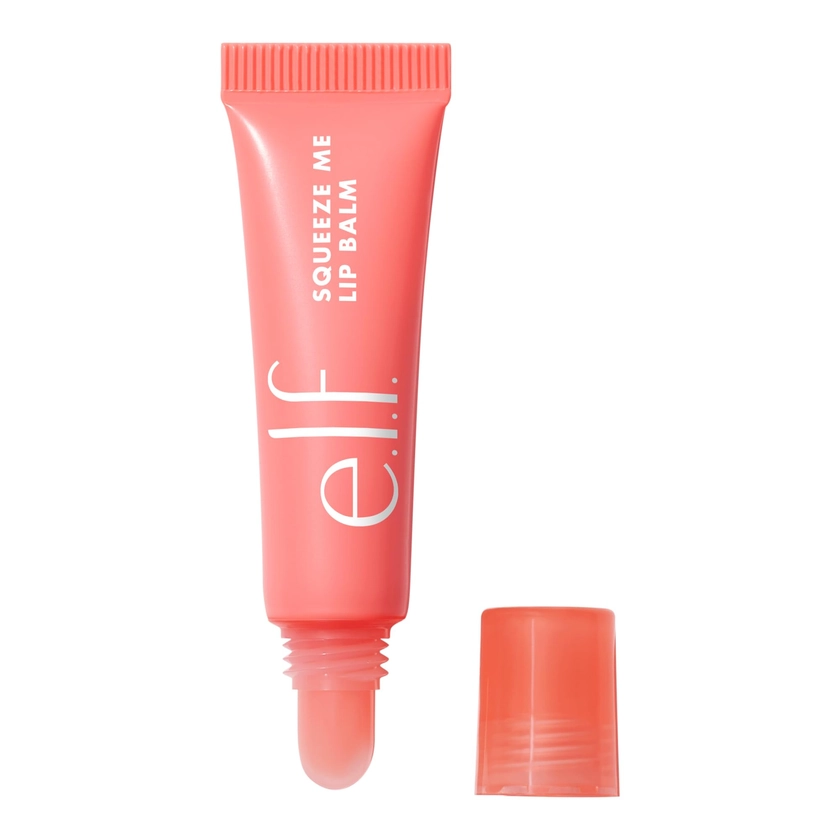 e.l.f. Squeeze Me Lip Balm, Moisturising Lip Balm For A Sheer Tint Of Colour, Infused With Hyaluronic Acid, Vegan & Cruelty-free, Strawberry