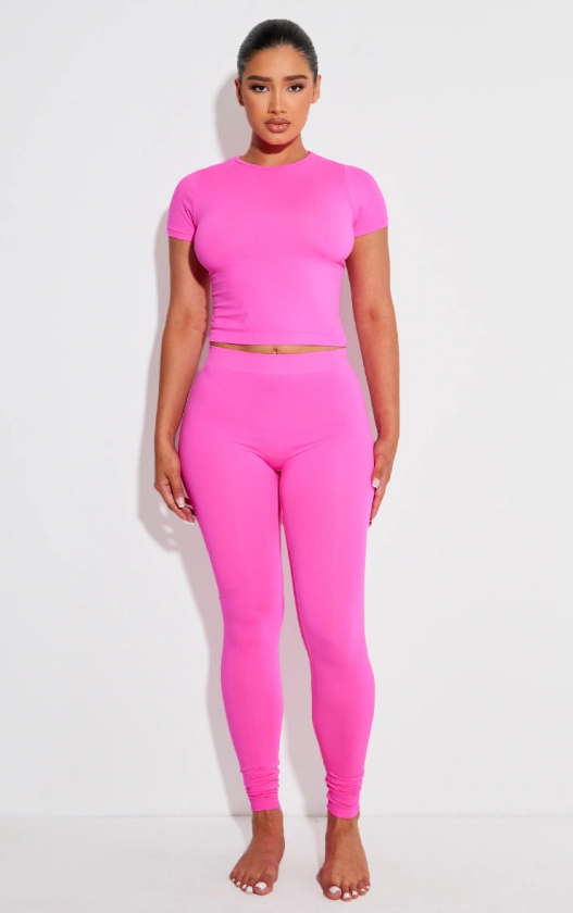 Shape Neon Pink Stretch Seamless Leggings