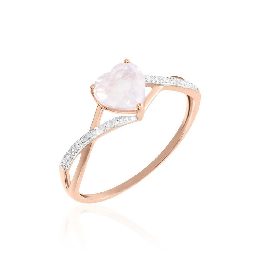 Bague Clothilde Or Rose Quartz Et Oxyde