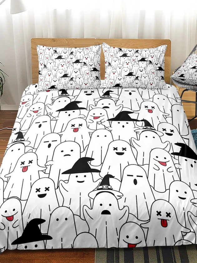 Ghost Print Duvet Cover Set Without Filler