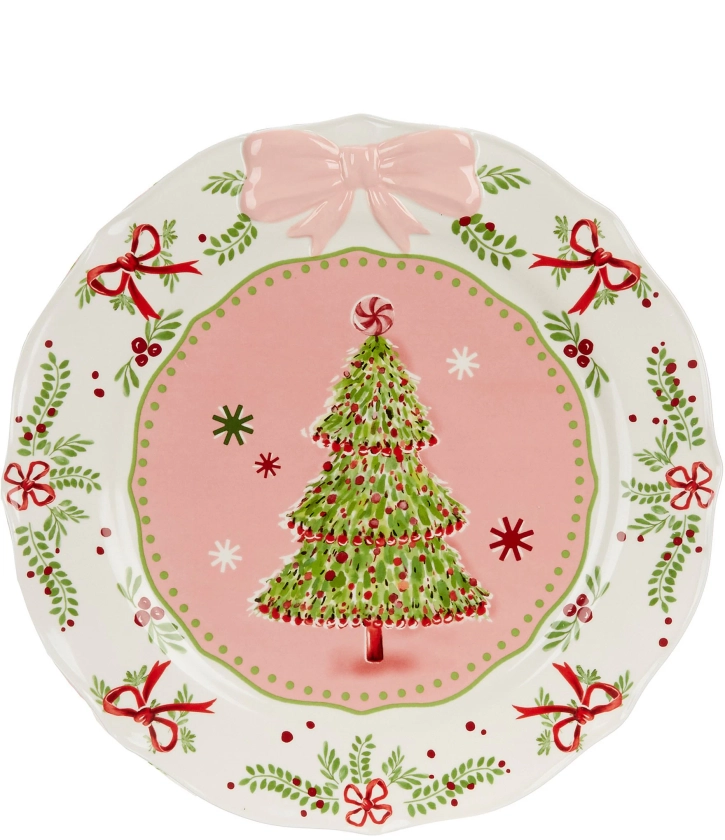 Southern Living Sweet Christmas Round Pink Bow Platter, 15" | Dillard's