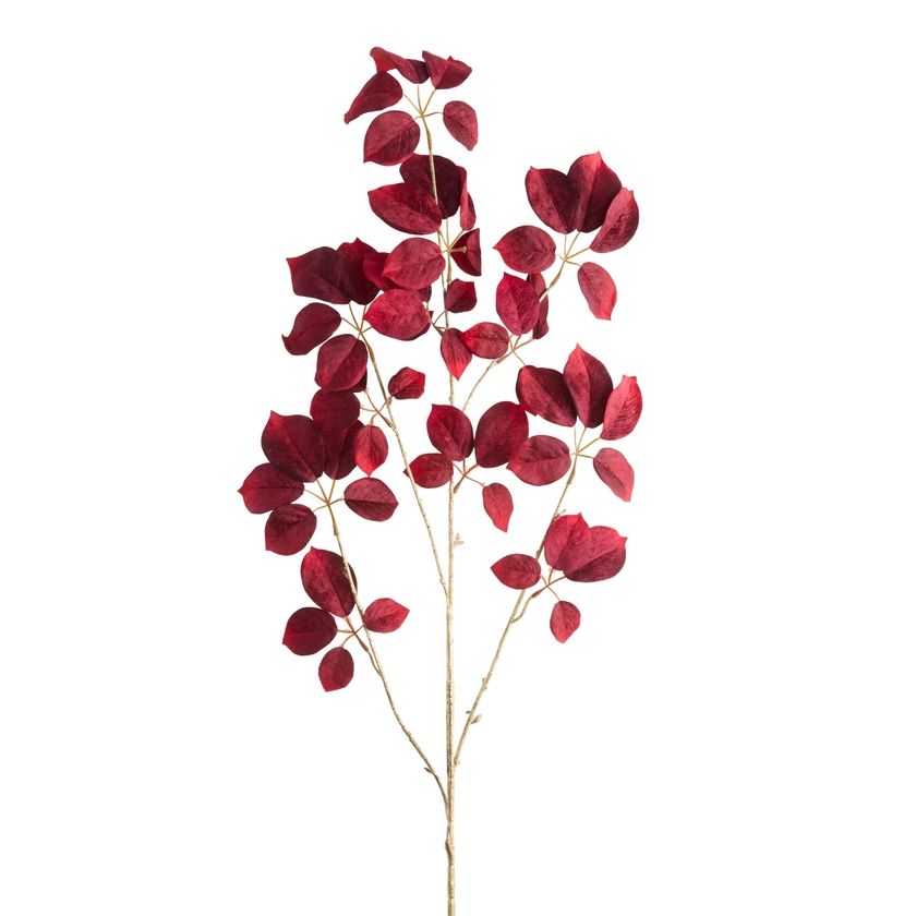 Dark Red Velvet Faux Baby Schefflera Spray - World Market