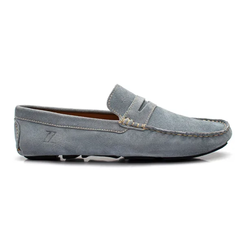 Mocassim Drive Masculino Camurça Cinza Rocco Lorenzzo - 5283