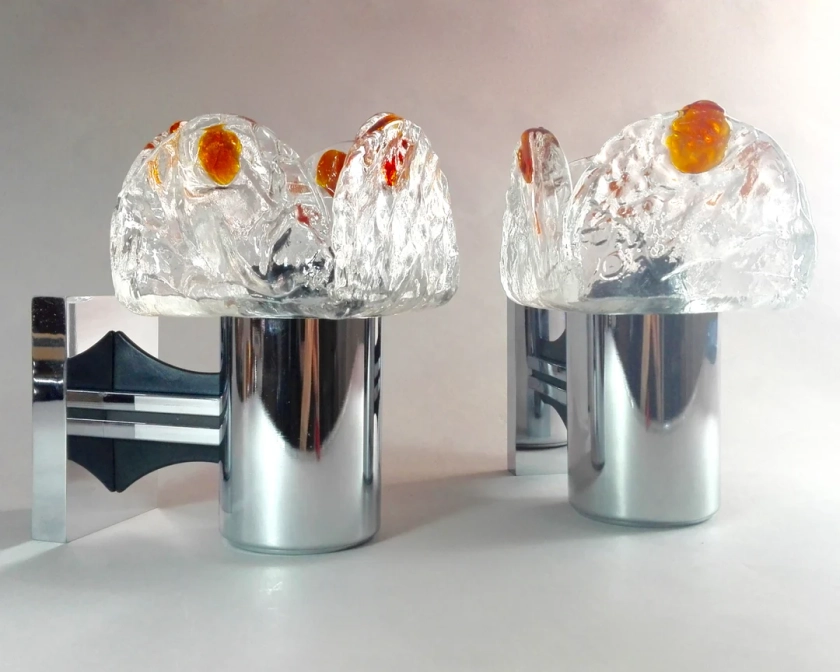 Pair of Carlo Nason Murano Glass 1960s Italian Sconces. - Etsy Australia