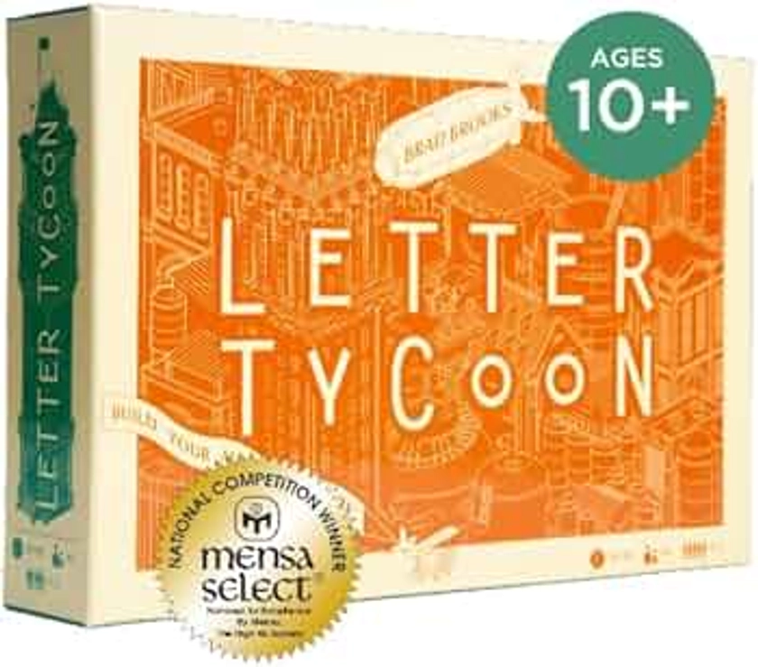 Letter Tycoon: Mensa Select Word-Building Strategy Game for Families and Friends, Ages 10+, 2-5 Players