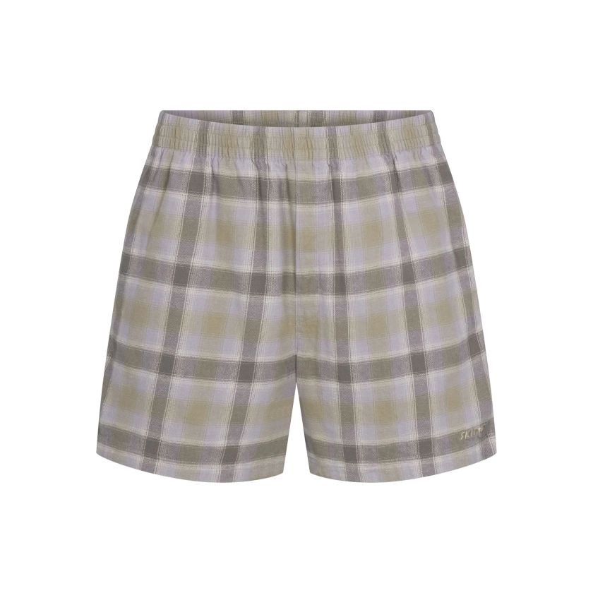 FLANNEL SLEEP MENS SHORT | TAUPE PLAID