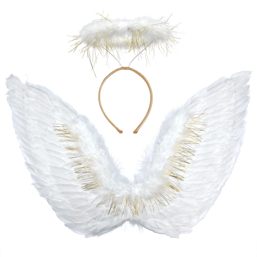 Halloween Wings and Halo, White, by Way To Celebrate - Walmart.com