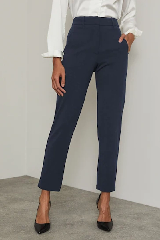 Buy Lipsy Navy Blue Petite Tailored Tapered Smart Trousers from the Next UK online shop
