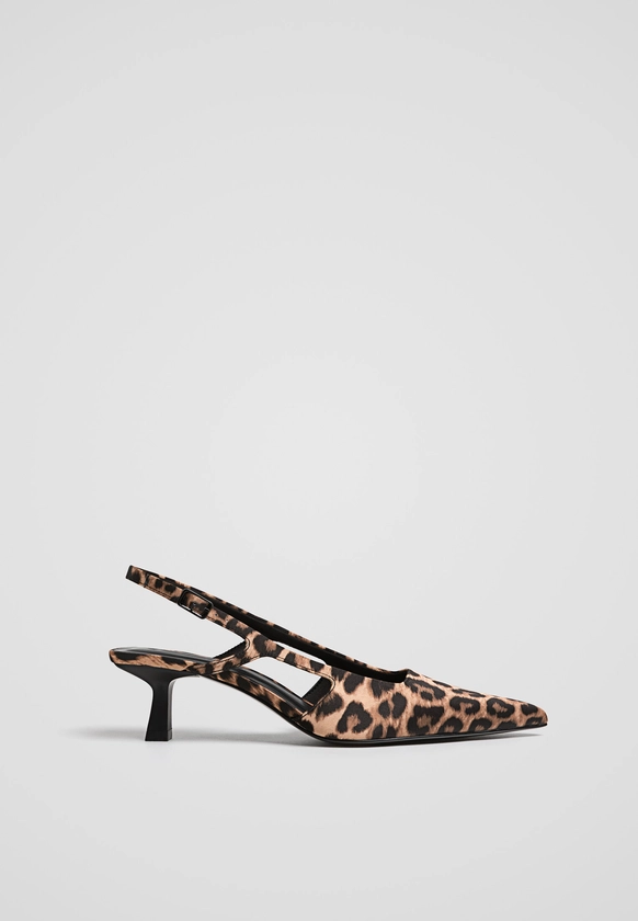 Chaussures kitten heel à léopard print