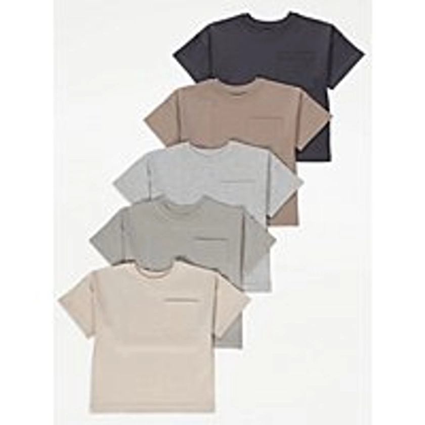 Neutral Pocket T-Shirts 5 Pack