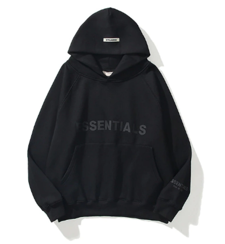 Black Essentials Hoodie Men Women - Essentials Hoodie