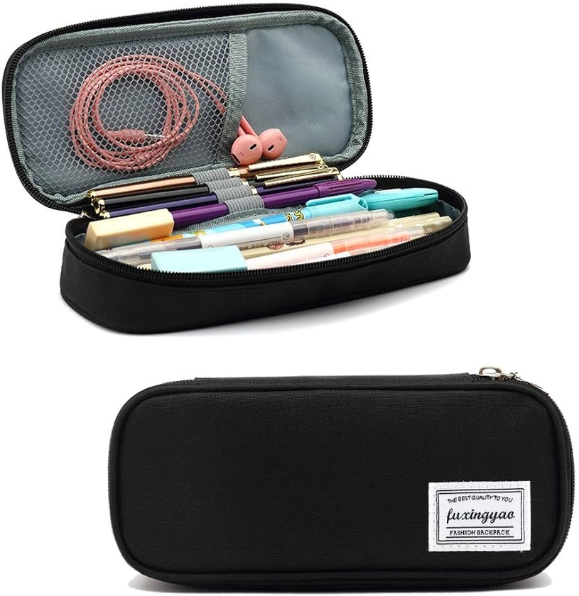 Amazon.com: FUXINGYAO Pencil Case, Multi- Slot Pencil Pouch, Portable Pencil Bag, Pen Case for& Office(Black) : Arts, Crafts & Sewing
